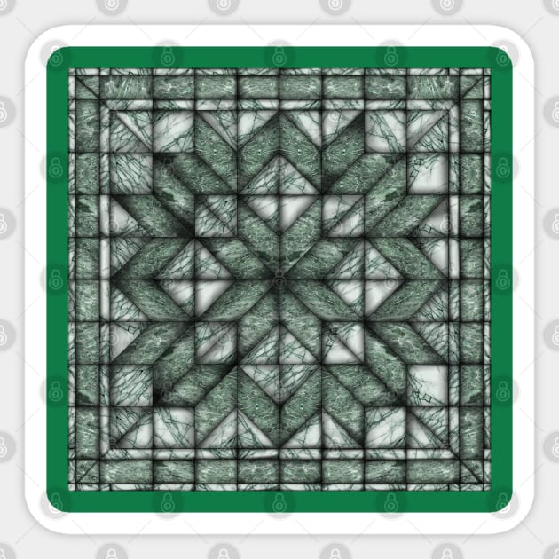 Green Marble Quilt Sticker by Zodiart